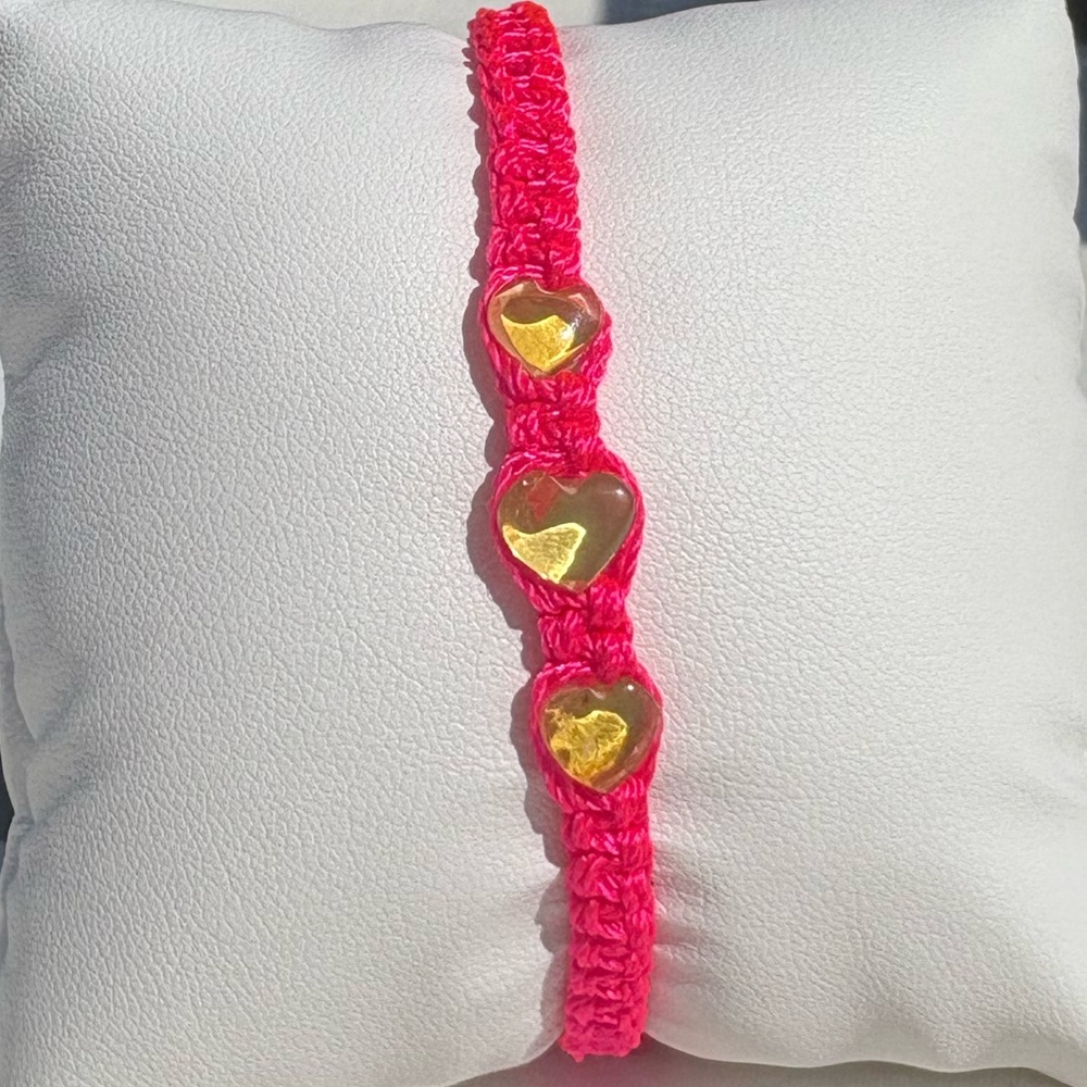 Ajustable Heart Amber Bracelet